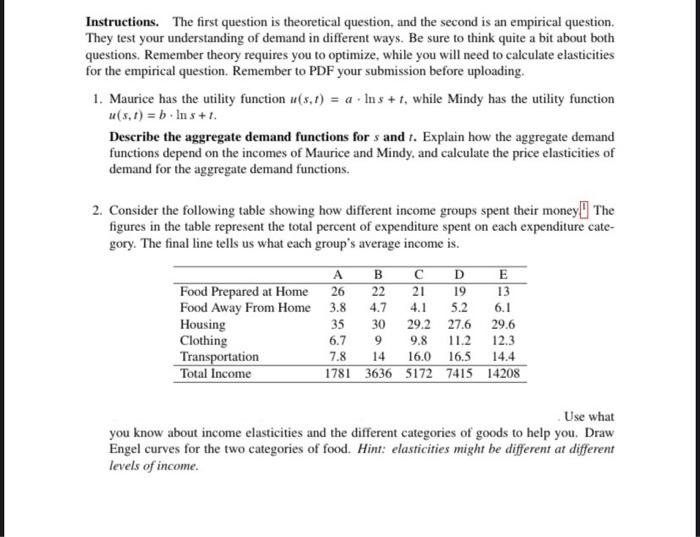  Instructions. The first question is theoretical question, and the second is