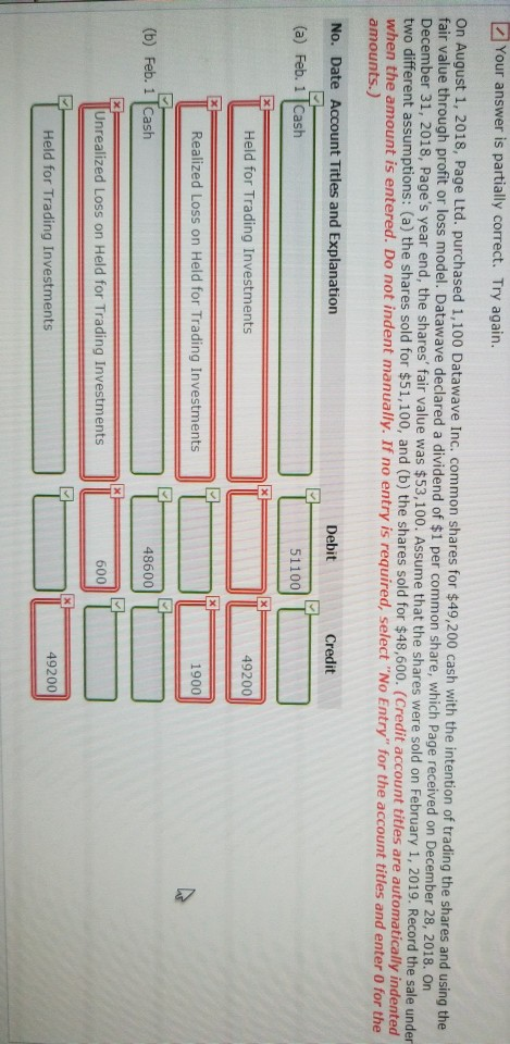  Explain with working note. Your answer is partially correct. Try again.