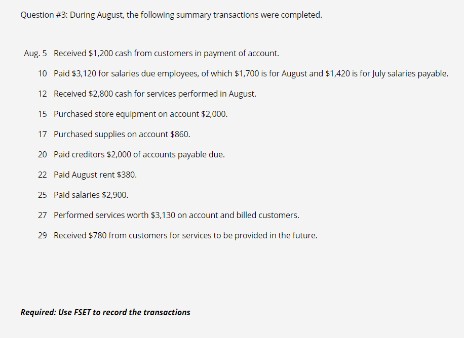 questions. Thanks! Question #2: The October transactions were as follows. Oct. 5