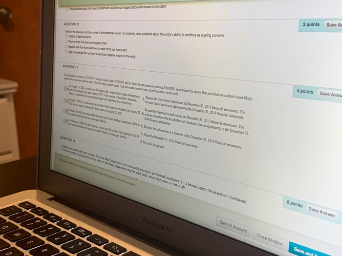  O d wodnaredne threspect to the cent QUESTION 2 points Save