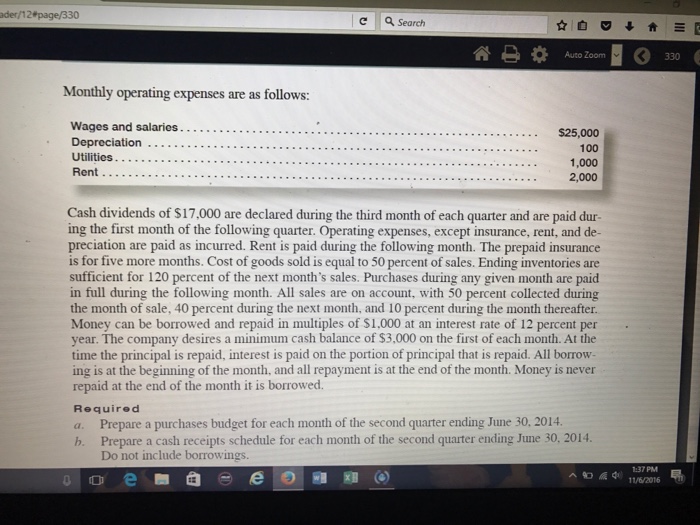 quarterly. The following information is available for use in planning the second