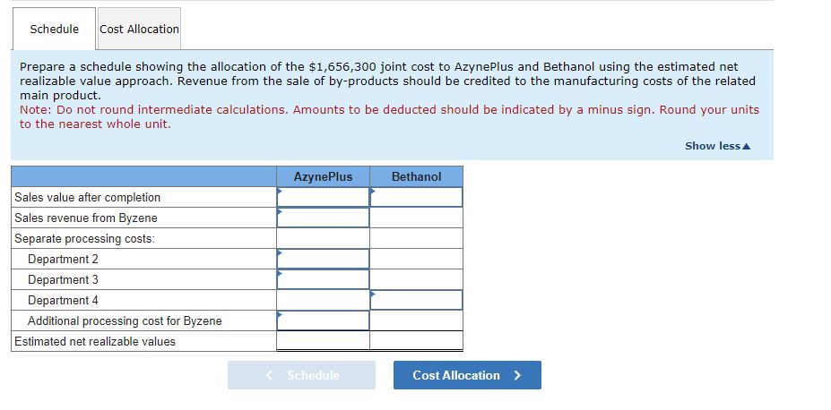 of its main production facility. Out of the joint process in Department