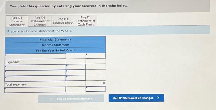 by entering your answers in the tabs below. Prepare an income statement