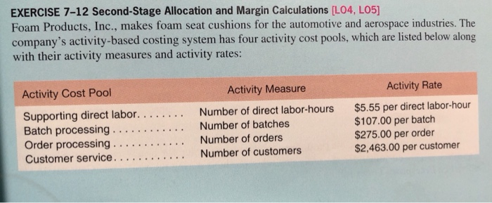  please explain step by step , every solve EXERCISE 7-12 Second-Stage