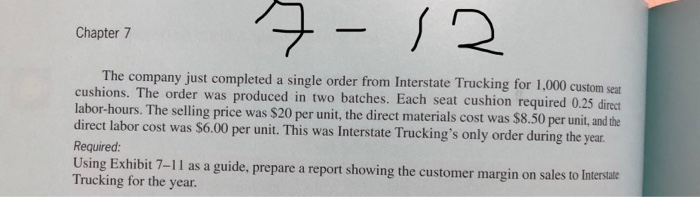 Allocation and Margin Calculations [L04, LO5] Foam Products, Inc., makes foam seat