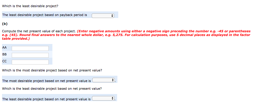 an equipment investment of $22,440. Each project will last for 3 years
