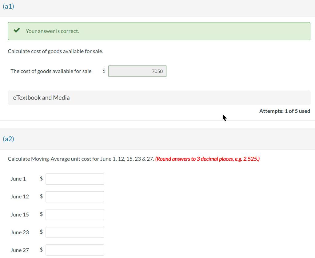 as follows. Assume a sale of 650 units occurred on June 15