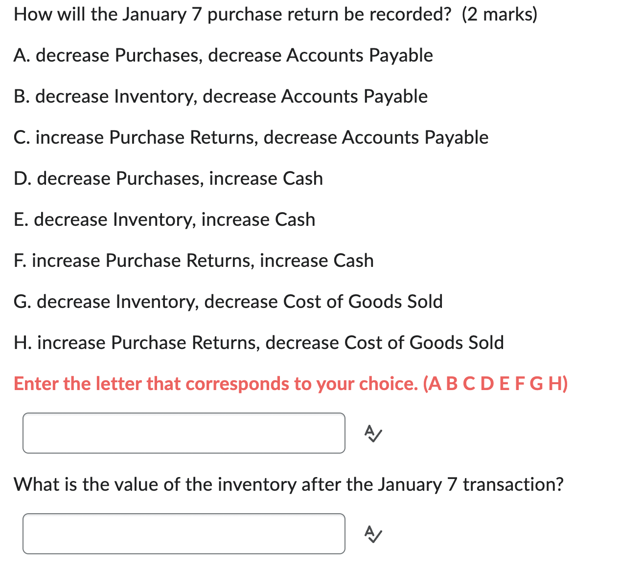 following inventory transactions for one month. The company uses a perpetual system