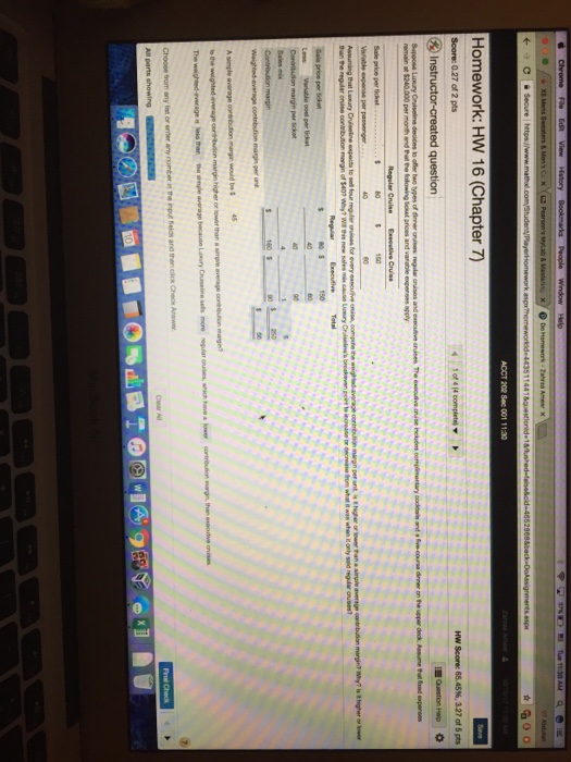  Help me with the simple average contribution margin I put 45