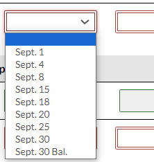 Payable } \\ \hline & & Sept. 25 & 140 \\ \hline
