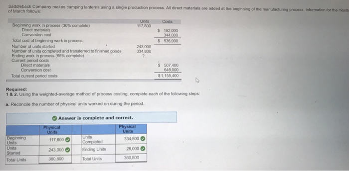 Saddleback Company makes camping lanterns using a single production process. All