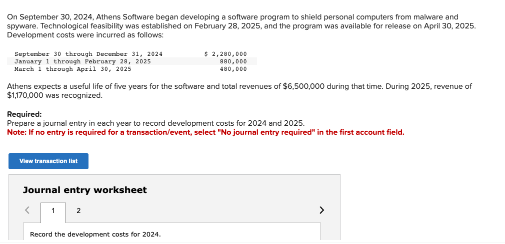 On September 30, 2024, Athens Software began developing a software program
