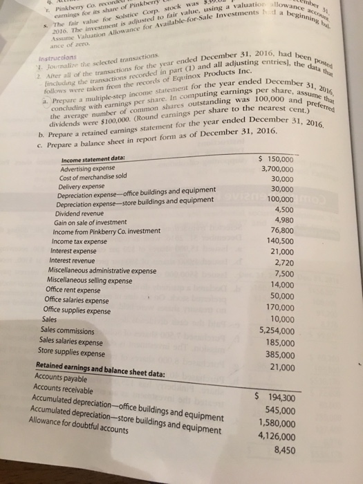 Need help starting the balance sheet. $30 eirmings for its share