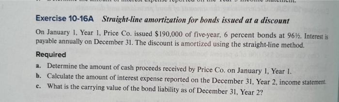 percent bonds at 961/2. Interest is payable annually on December 31 .