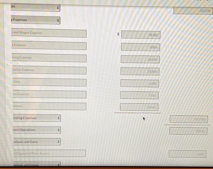 included the following accounts and adjusted balances. $ 22,512 Accounts Payable Accounts