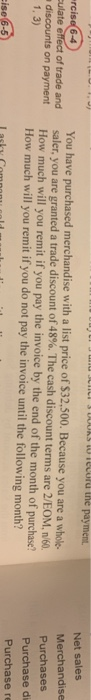  HILI S S W vold the payment. ercise 6-4 eulate effect