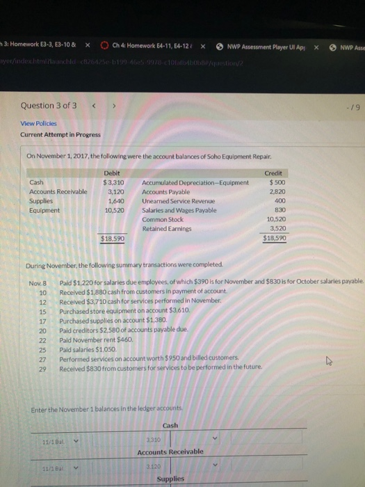  h 3: Homework 3-3, E3-10 & Ch 4 Homework 64-11, E4-12