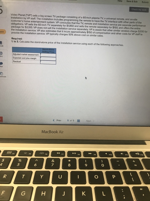  Please explain Help Save&Exit Submi heck my work Video Planet ('VP)