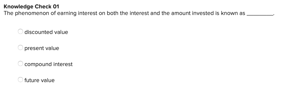 Uses cash flows. Considers time value of money. Knowledge Check 01 Which