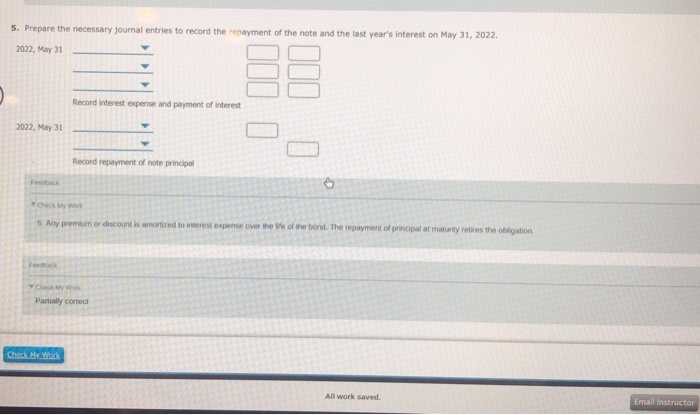 1, 2019, on a 3-year, 8.7% note. Interest is paid annually on