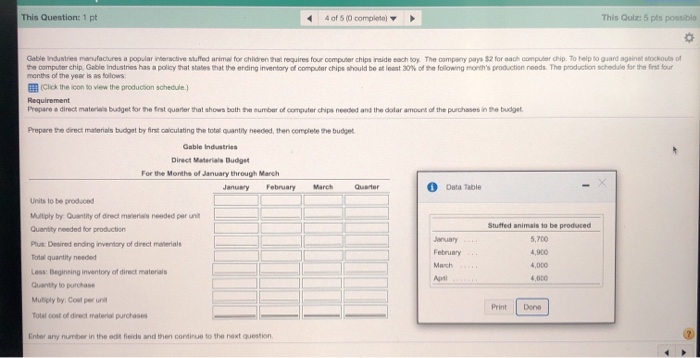 chapter 9 This Quiz: 5 pts possible This Question: 1 pt 4