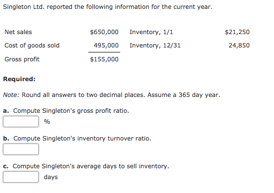  Singleton Ltd. reported the following in for the current year. Net