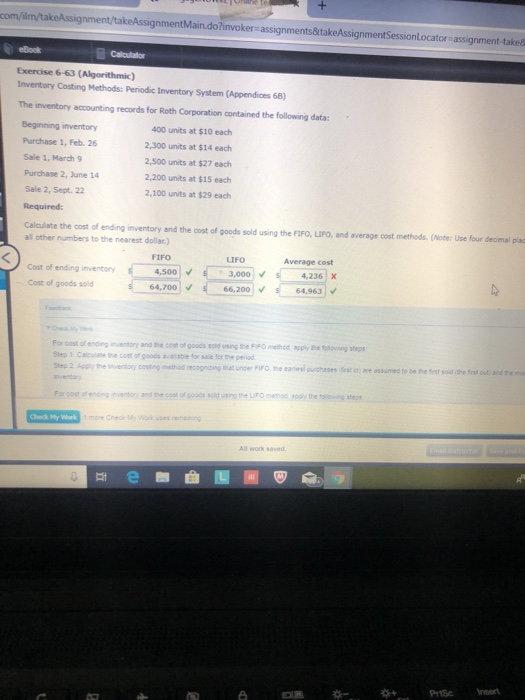  com/lm/takeAssignment/takeAssignmentMaindo?invoker-assignments&takeAssignmentSessionlocato -assignment- take Calculator Exercise 6-63 (Algorithmic) Inventory Costing Methods: Peniodic
