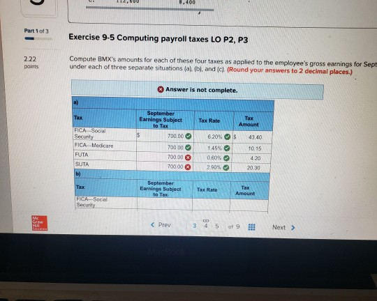 for the Exercises below. The following information applies to the questions displayed
