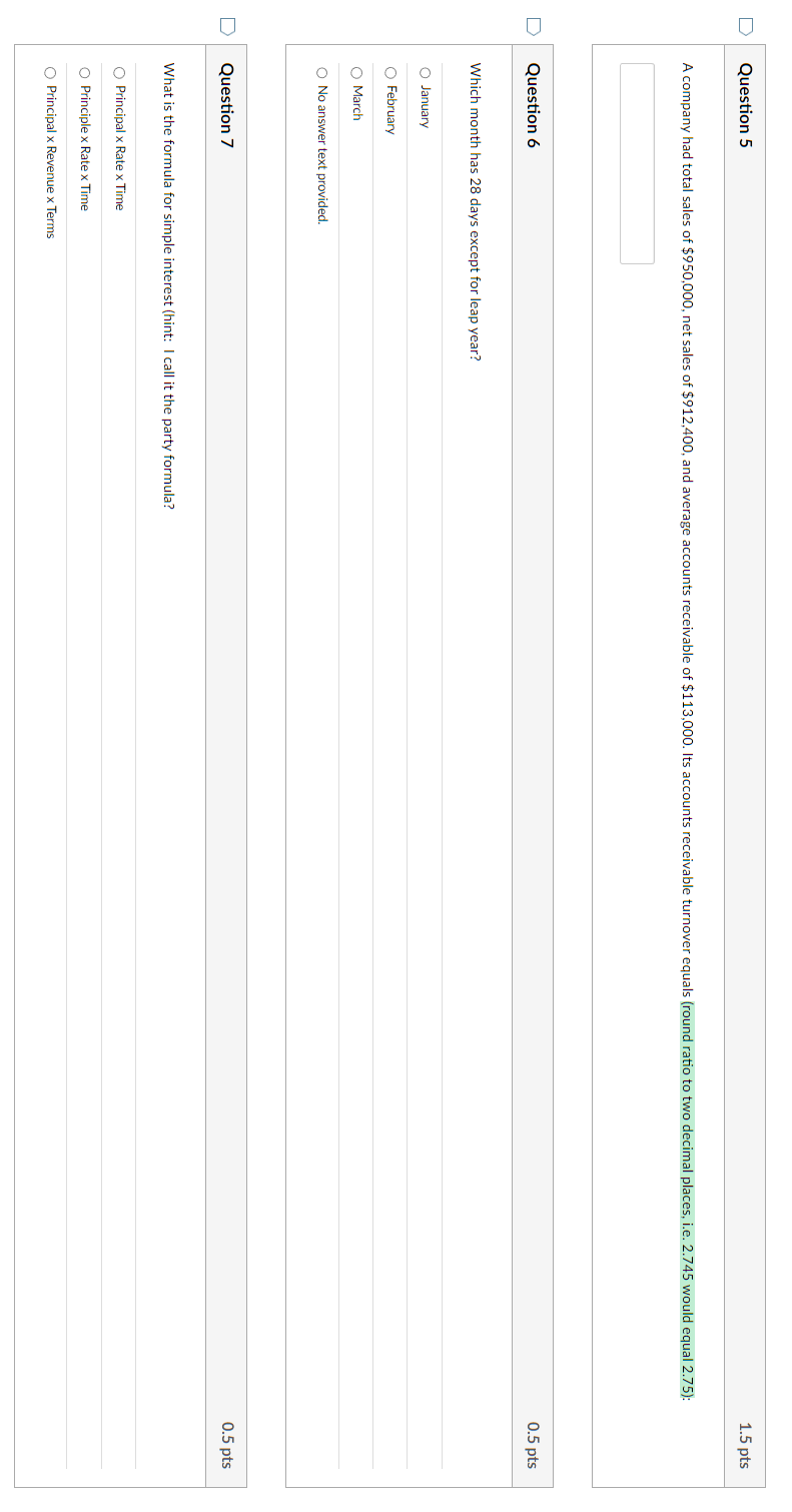 Please Help! Question 6 Which month has 28 days except for