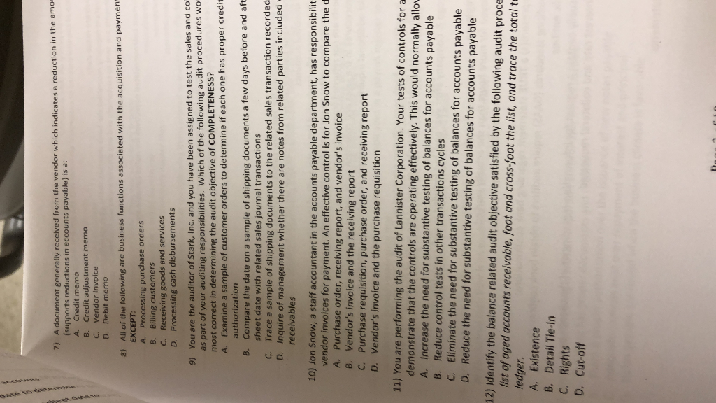  A document generally received from the vendor which indicates a reduction