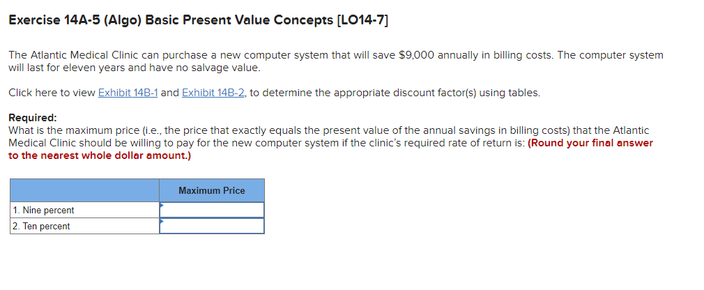 Clinic can purchase a new computer system that will save $9,000 annually