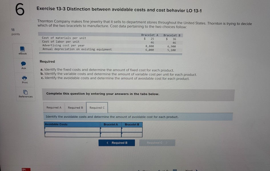 to department stores throughout the United States. Thornton is trying to decide
