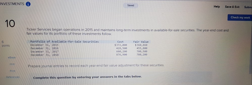 10 Ticker Services began operations in 2015 and maintains long term investments