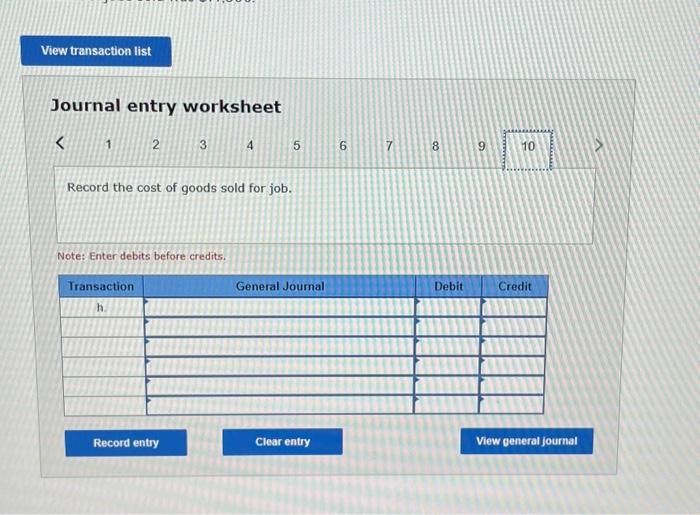 costs of direct materials used. Note: Enter debits before credits. Prepare journal