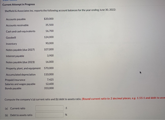  Current Attempt in Progress Sheffield & Associates Inc. reports the following