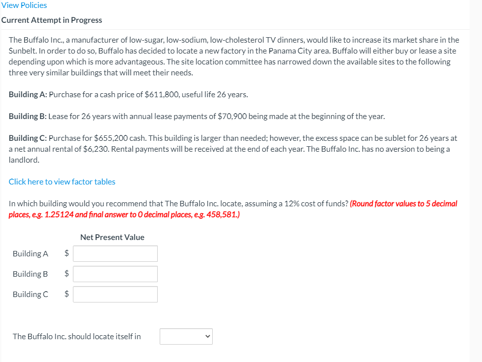View Policies Current Attempt in Progress The Buffalo Inc., a manufacturer