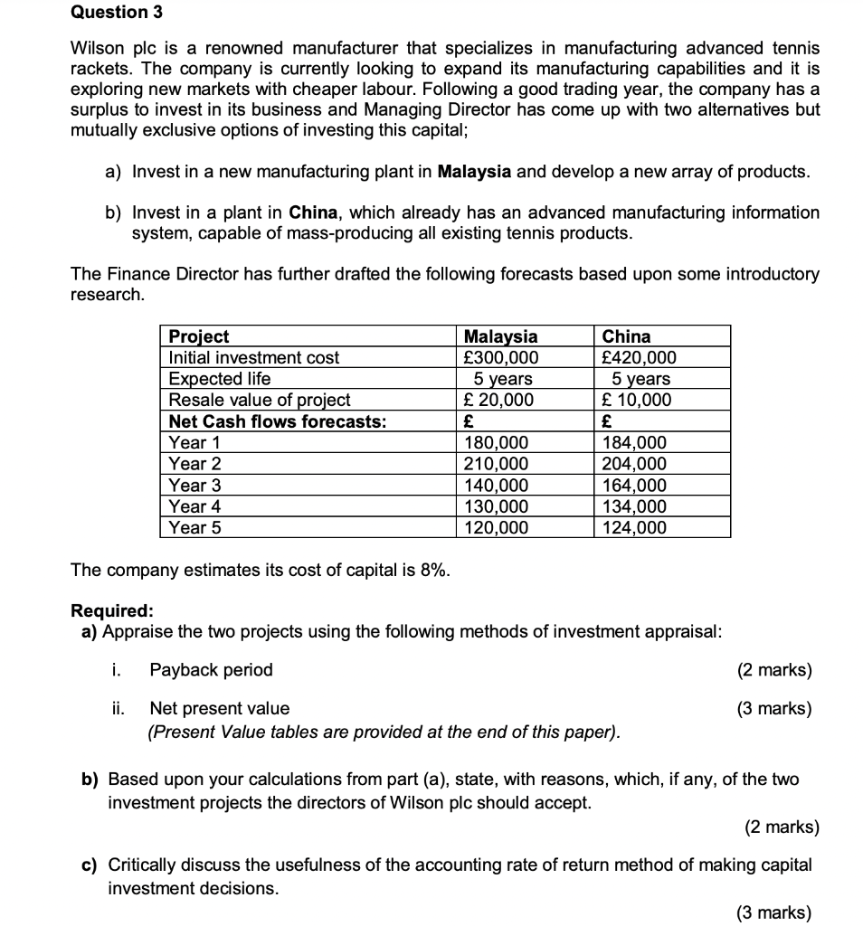 Please answer Question 3 in 3ai) 3aii) 3b) 3c) format! Thanks. Please
