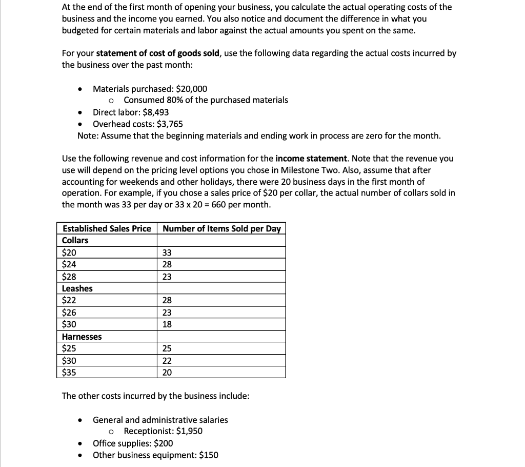 I used the third example in my previous week, $28 collars, $30