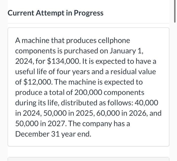  Current Attempt in Progress A machine that produces cellphone components is