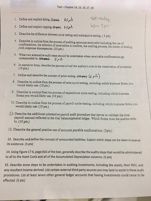 Please help me to answer question 4 to 15. Thanks Define