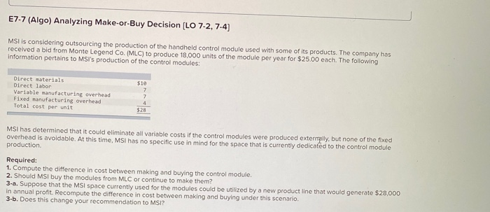 questions displayed below.) Morning Sky, Inc. (MSI), manufactures and sells computer games.