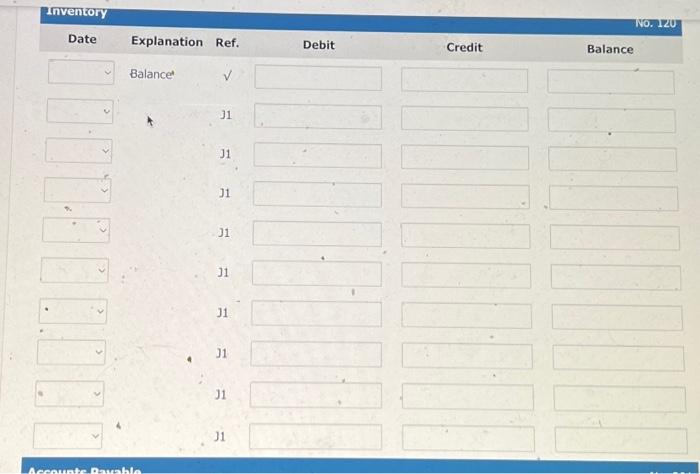 No. 311 Date Explanation Ref. Debit Credit Balance Balance Cash invenrory No.