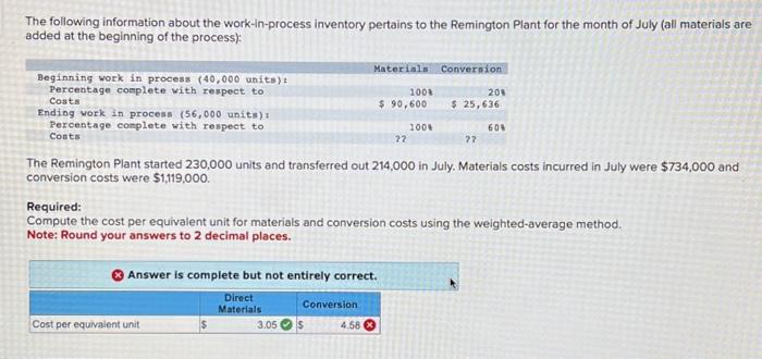 please help asap The following information about the work-in-process inventory pertains to