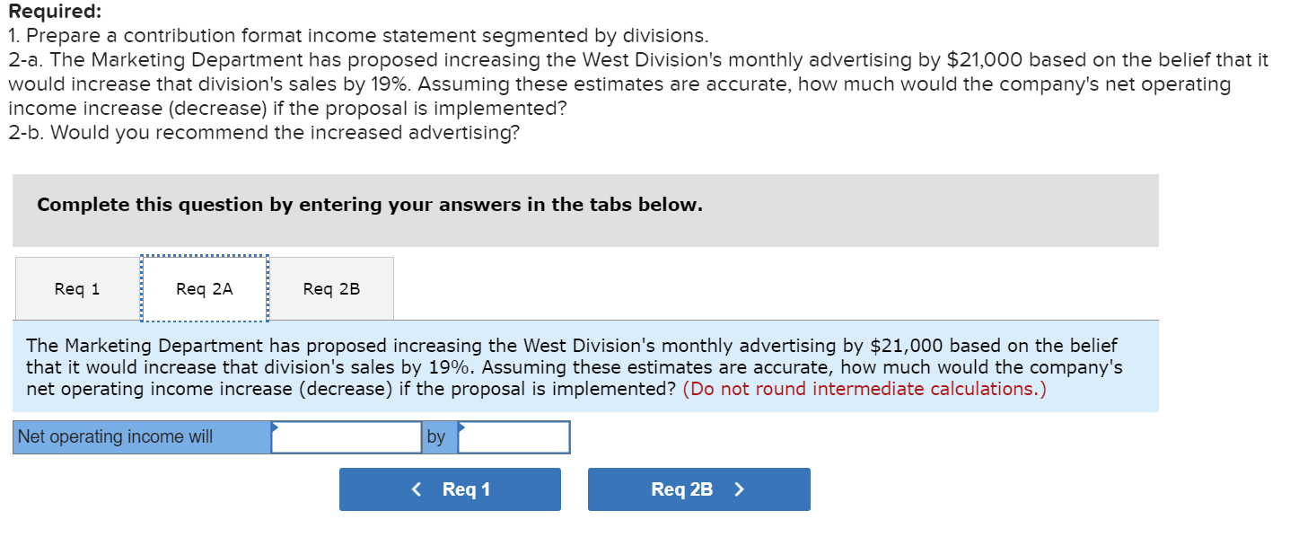 as shown by its most recent monthly contribution format income statement: In
