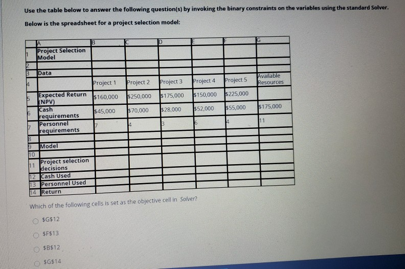 question(s) by invoking the binary constraints on the variables using the standard