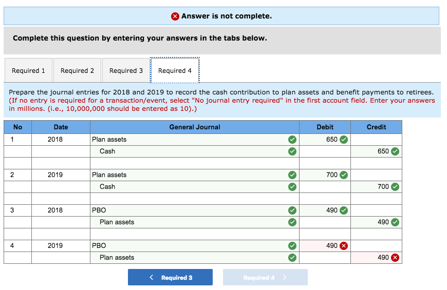 remaining service period) c. Service cost for 2018 $630. d. Service cost