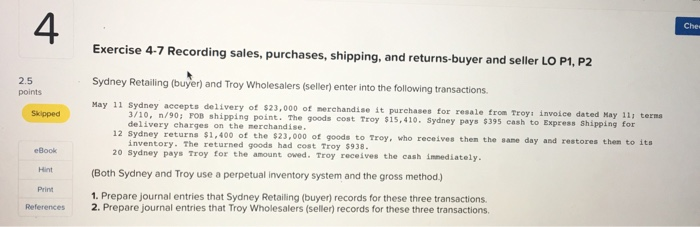 and purchases allowance s LO P1 Prepare journal entries to record the