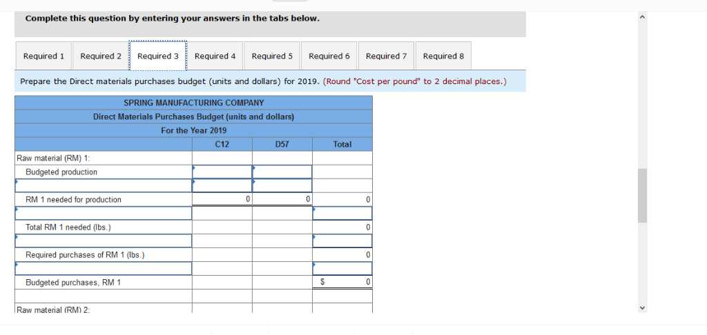 price Sales (units) Estimated beginning inventory (units) Desired ending inventory (units) Direct