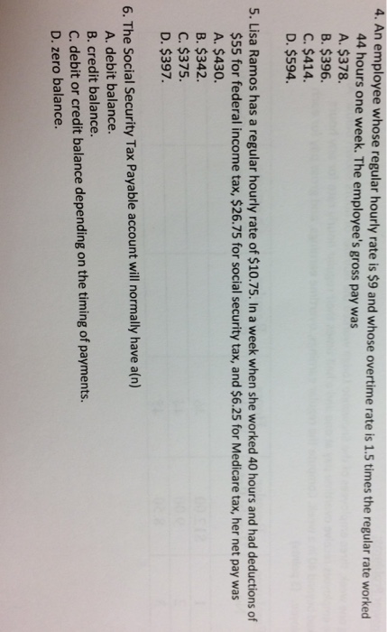  Typing An employee whose regular hourly rate is $9 and whose