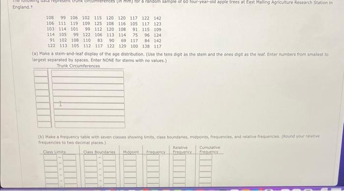  need a t chart make a stem and leaf display that